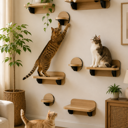 House of Meows – Wall-Mounted Cat Shelves Set (Best Seller)