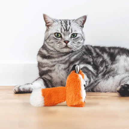 Barkbutler x Fofos Floppy Crinkle Fox Catnip Toy for Cats