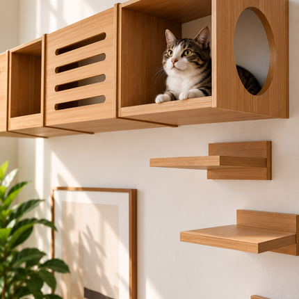 HOM Feline Habitat Premium Modular Wall-Mounted Cat Furniture System