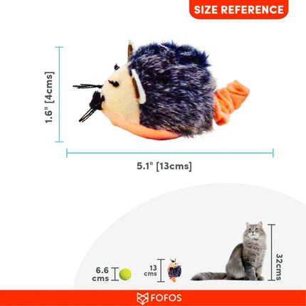 BarkButler x Fofos Pull String & Sound Chip Mouse Electronic Cat Toy, Grey|US Grade Catnip Inside|Motion Activated Mouse Sounds|Soft Plush Fabric|for All Cat&Kitten Breeds