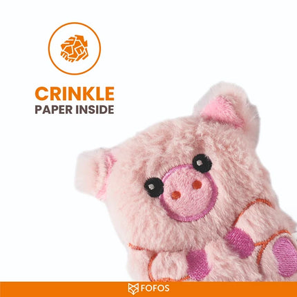 Barkbutler x Fofos Floppy Crinkle Pig Catnip Toy for Cats