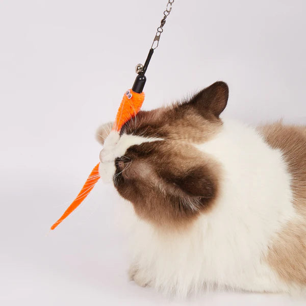 Barkbutler x Fofos Retractable Worm Teaser Toy with Catnip for Cats