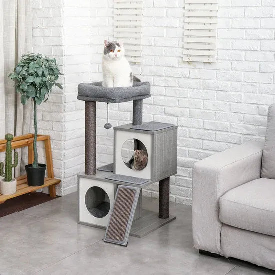 HOM Purrfect Retreat Medium Grey Cat Tree