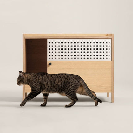 House of Meows –  The Ultimate Litter Box Cabinet | Stylish, Functional, and Cat-Approved