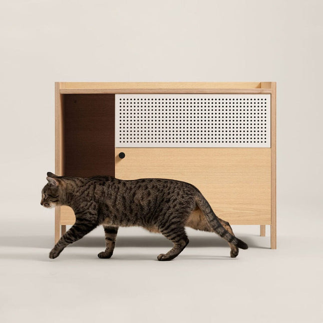 House of Meows –  The Ultimate Litter Box Cabinet | Stylish, Functional, and Cat-Approved