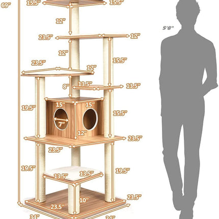 House of Meows – Everest Heights Wooden Cat Tower (Best Seller)