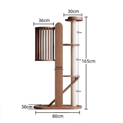 House of Meows – Skyline 6-Level Cat Tree | Premium Wooden Cat Climbing Tower