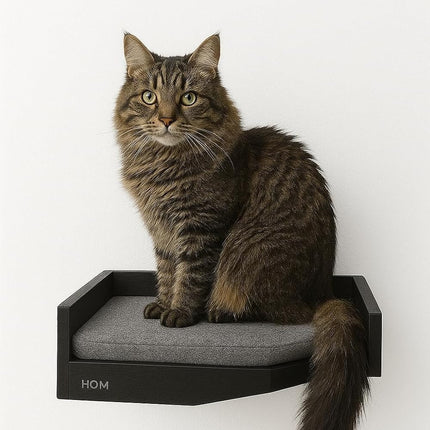 House Of Meows - Wall Mounted Wooden Cat Corner Shelf