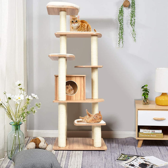 House of Meows – Everest Heights Wooden Cat Tower (Best Seller)