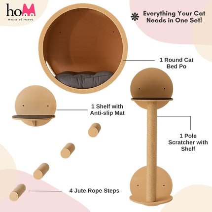 HOM Feline Haven Wall Kit ( Black color )