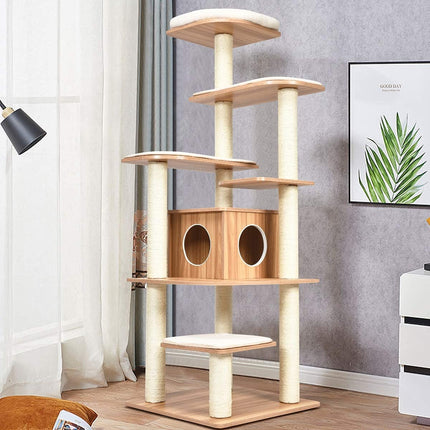 House of Meows – Everest Heights Wooden Cat Tower (Best Seller)