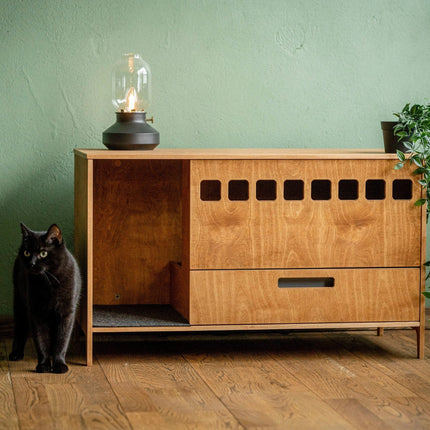 The Clean Cubby Litter Cabinet — Modern Plywood Cat Toilet by House of Meows
