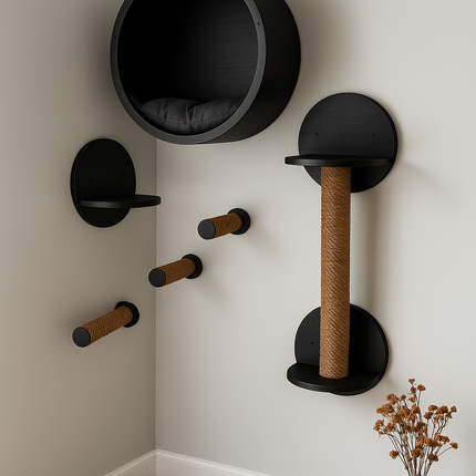 HOM Feline Haven Wall Kit ( Black color )
