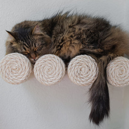 House of Meows Vertical Cat Climbing Wall Step | Jute Wall Mounted Cat Scratcher