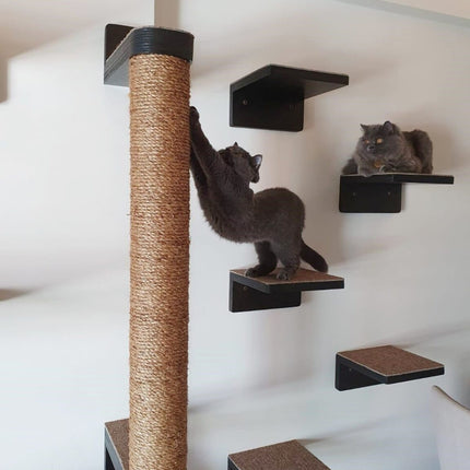 House of Meows – Panther’s Perch Black Pole Scratcher Set (Best Seller)