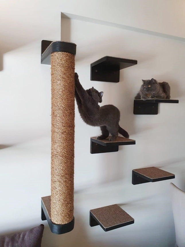 House of Meows – Panther’s Perch Black Pole Scratcher Set (Best Seller)