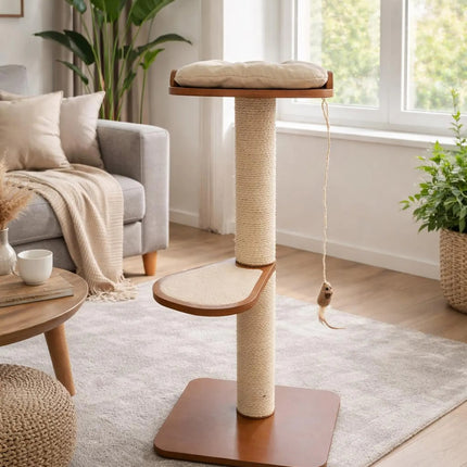 Hom– SlimFit Cat Tree | Space-Saving Wooden Climber