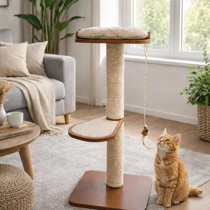 Hom– SlimFit Cat Tree | Space-Saving Wooden Climber