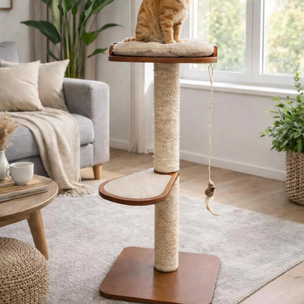 Hom– SlimFit Cat Tree | Space-Saving Wooden Climber