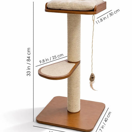 Hom– SlimFit Cat Tree | Space-Saving Wooden Climber