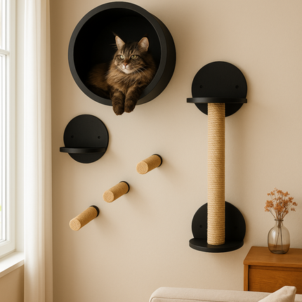 HOM Feline Haven Wall Kit ( Black color )