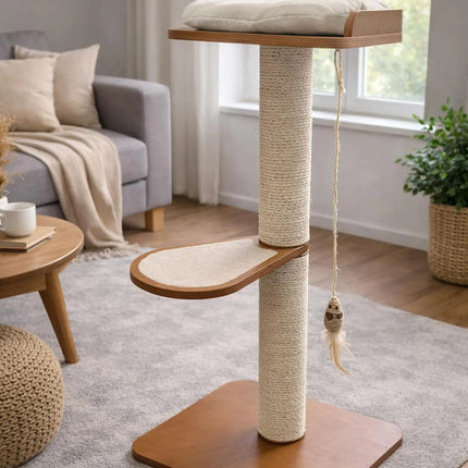Hom– SlimFit Cat Tree | Space-Saving Wooden Climber