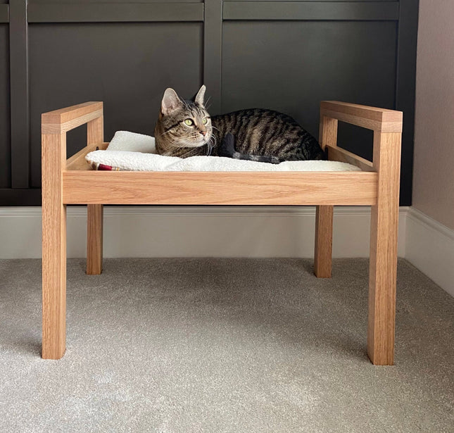 House of Meows – Elevated Wall Mounted Wooden Cat Bed