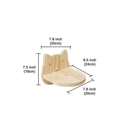 House of Meows Cat Wall Step – Solid Wood Wall Mounted Climbing Step