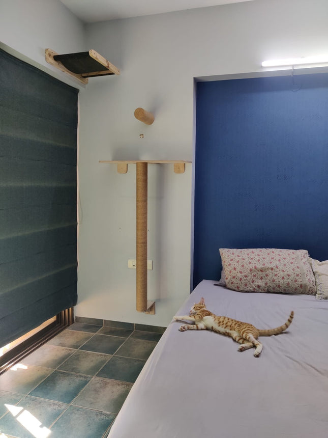 House of Meows – Cat Wall Activity Set | Hammock, Jute Steps & Pole Scratcher