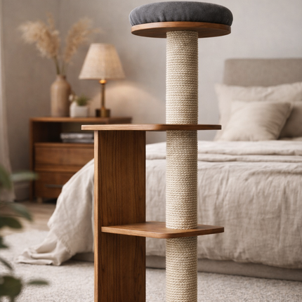 House of Meows – 40 Inch Premium Wooden Cat Tree