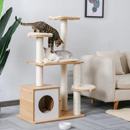 HOM Feline Haven Beige Cat Tree – Best Seller
