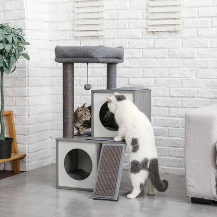 HOM Purrfect Retreat Medium Grey Cat Tree