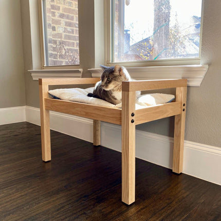 House of Meows – Elevated Wall Mounted Wooden Cat Bed