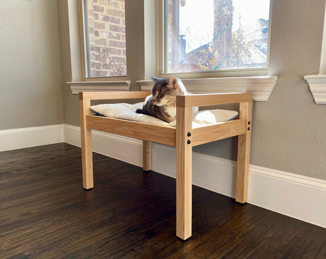 House of Meows – Elevated Wall Mounted Wooden Cat Bed