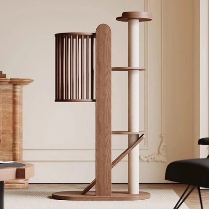 House of Meows – Skyline 6-Level Cat Tree | Premium Wooden Cat Climbing Tower