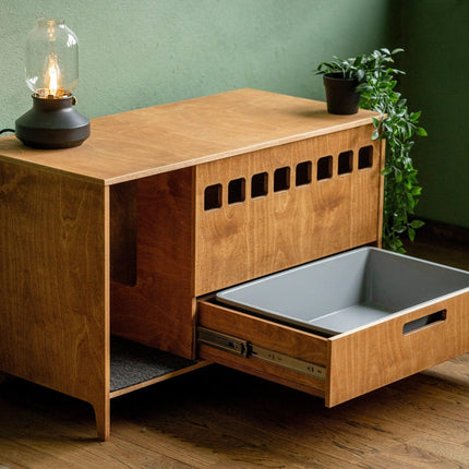 The Clean Cubby Litter Cabinet — Modern Plywood Cat Toilet by House of Meows