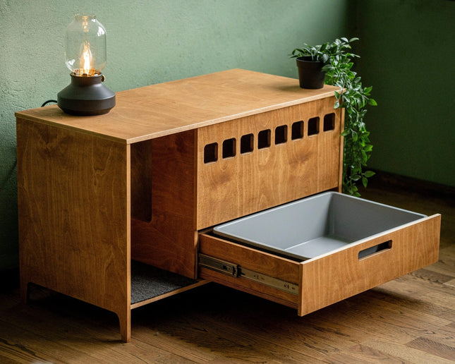 The Clean Cubby Litter Cabinet — Modern Plywood Cat Toilet by House of Meows