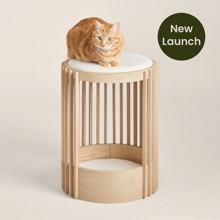 House of Meows – HaloPod Cat Perch | Modern Wooden Cat Loung