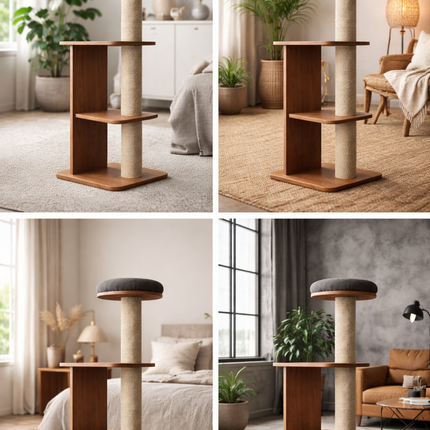 House of Meows – 40 Inch Premium Wooden Cat Tree