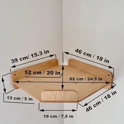 House Of Meows - Wall Mounted Wooden Cat Corner Shelf