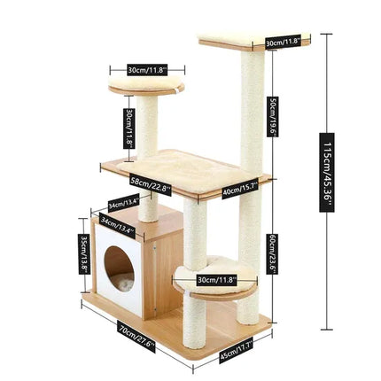 HOM Feline Haven Beige Cat Tree – Best Seller