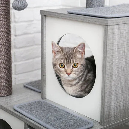 HOM Purrfect Retreat Medium Grey Cat Tree