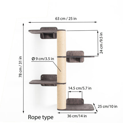 House of Meows – WallTrail Cat Climber | Step, Scratch & Perch Combo