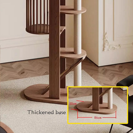 House of Meows – Skyline 6-Level Cat Tree | Premium Wooden Cat Climbing Tower
