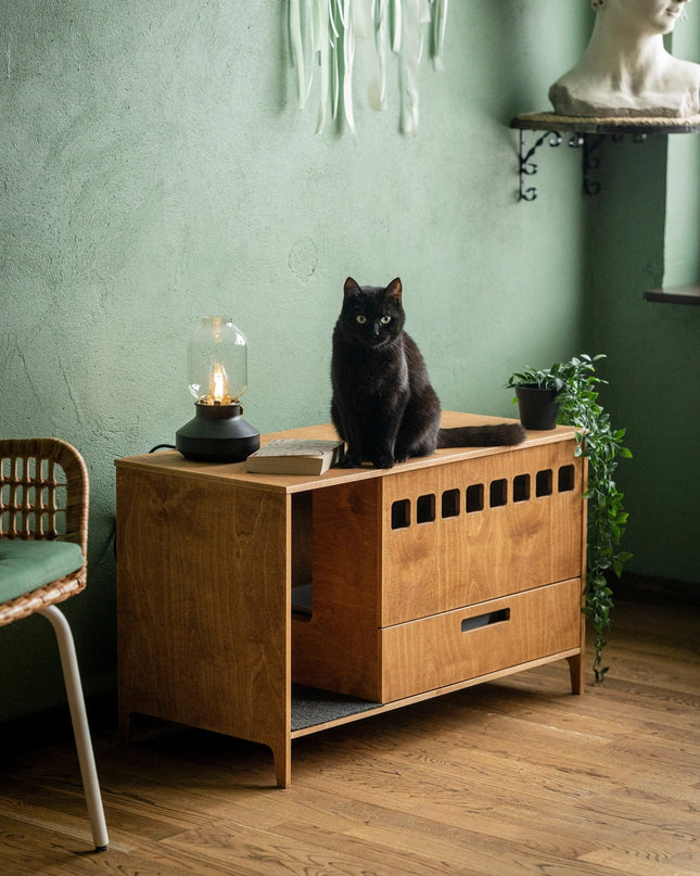 The Clean Cubby Litter Cabinet — Modern Plywood Cat Toilet by House of Meows