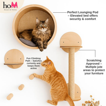 HOM Feline Haven Wall Kit ( Black color )