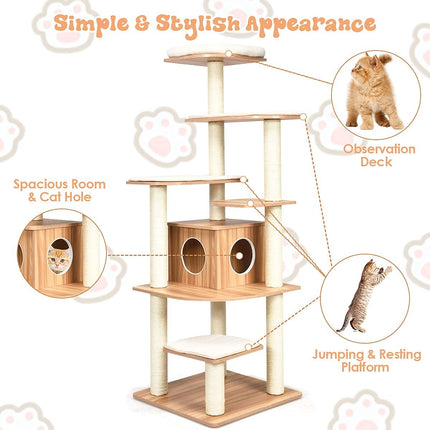 House of Meows – Everest Heights Wooden Cat Tower (Best Seller)