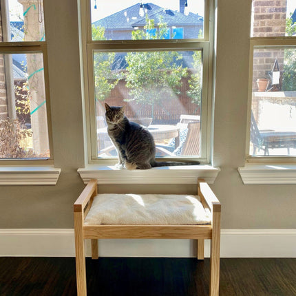House of Meows – Elevated Wall Mounted Wooden Cat Bed