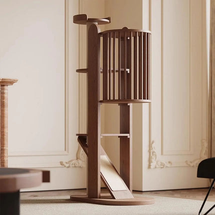 House of Meows – Skyline 6-Level Cat Tree | Premium Wooden Cat Climbing Tower