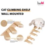 House of Meows Cat Wall Climbing Steps Hard wood